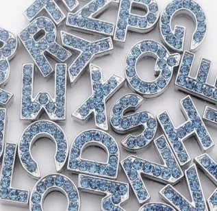 10 mm Slide Letters A-Z (10/pk) - Blue