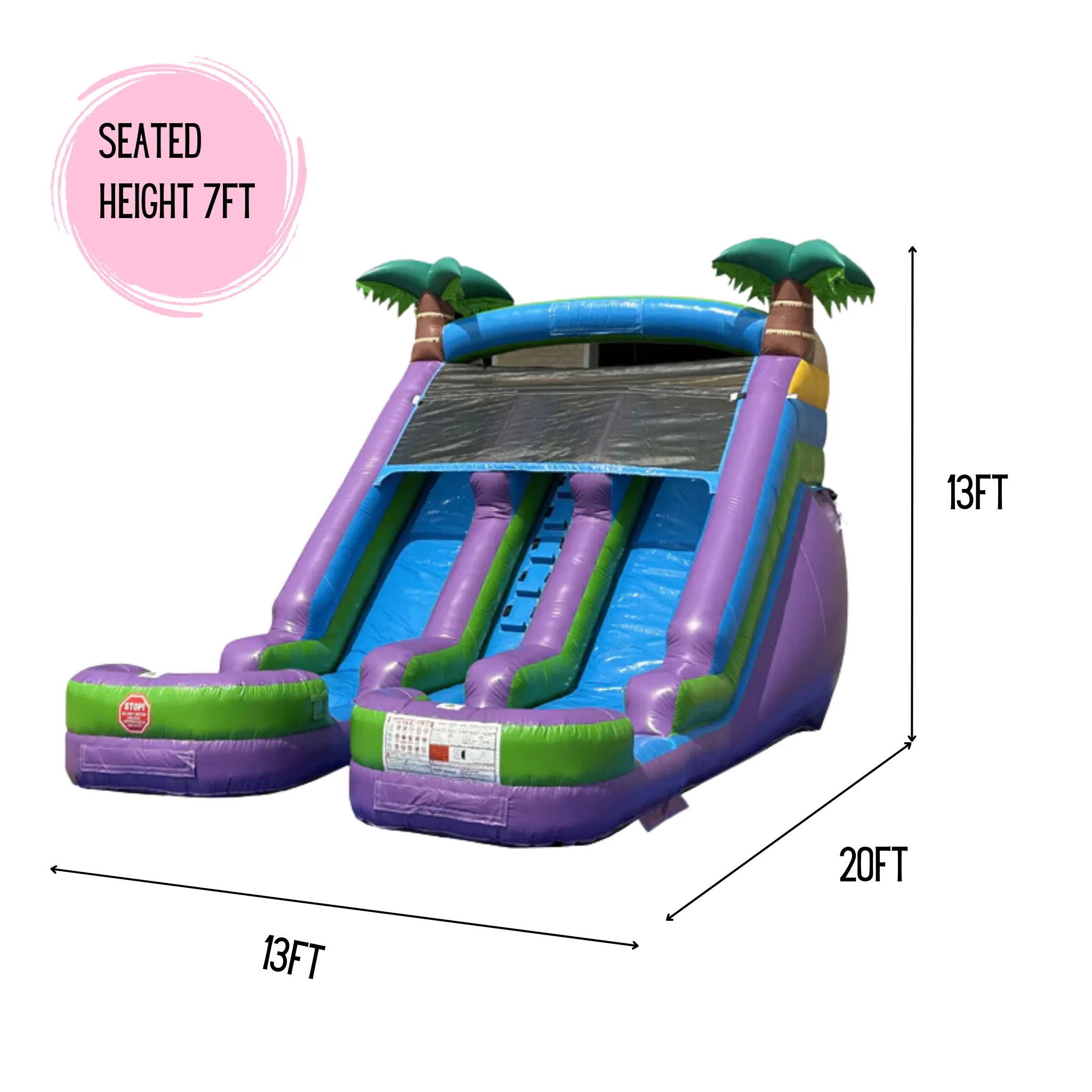 13' Lightweight Dual Lane Purple Slide