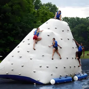16.4ft/5m*10ft/3m*10ft/3m,Large Water Toys Inflatable Climbing Iceberg Water Toys, Inflatable Iceberg Water Climbing Slide Inflatable Iceberg, PVC Waterproof Cloth with Electric Air Pump