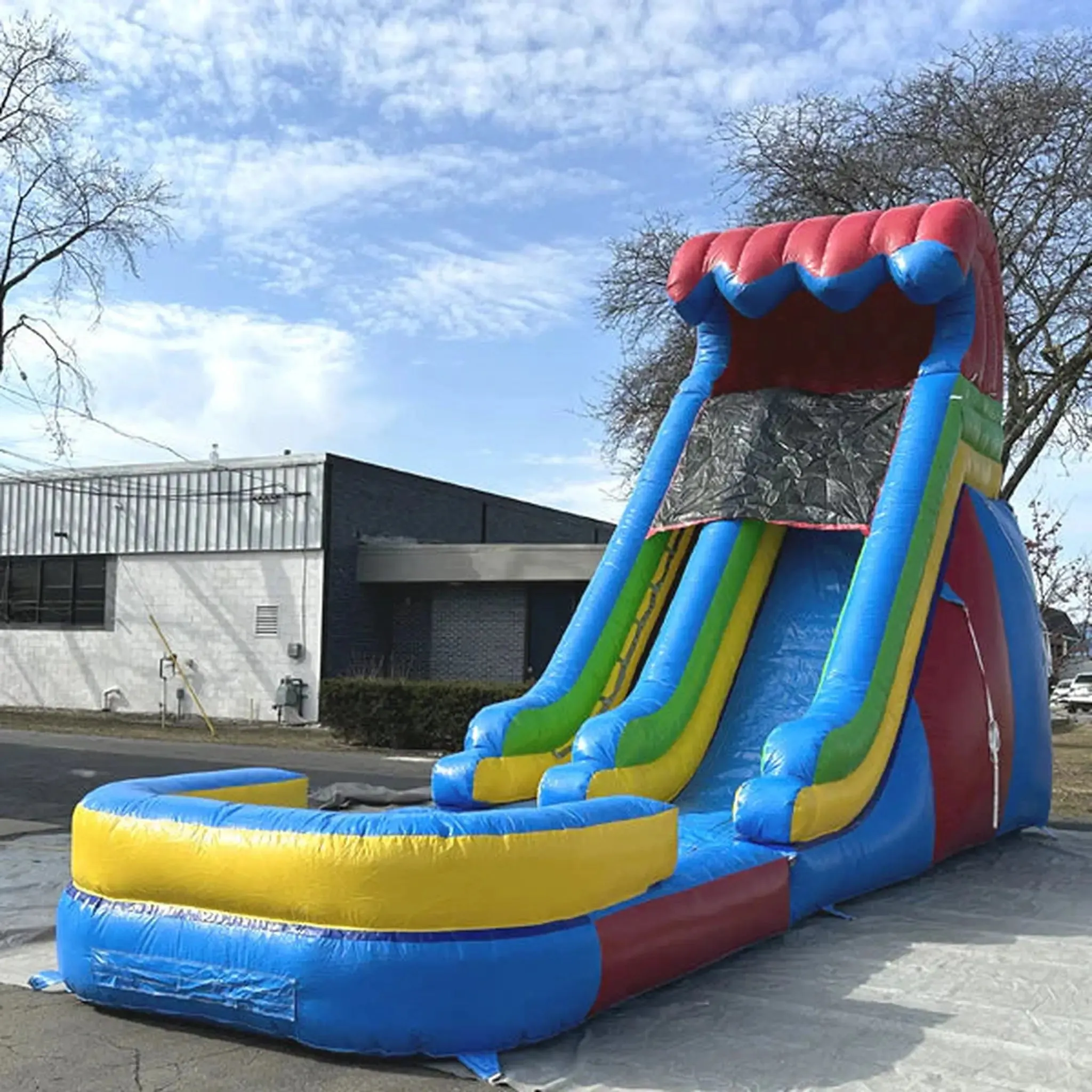 18'Lightweight Rainbow Slide (Detachable Pool)