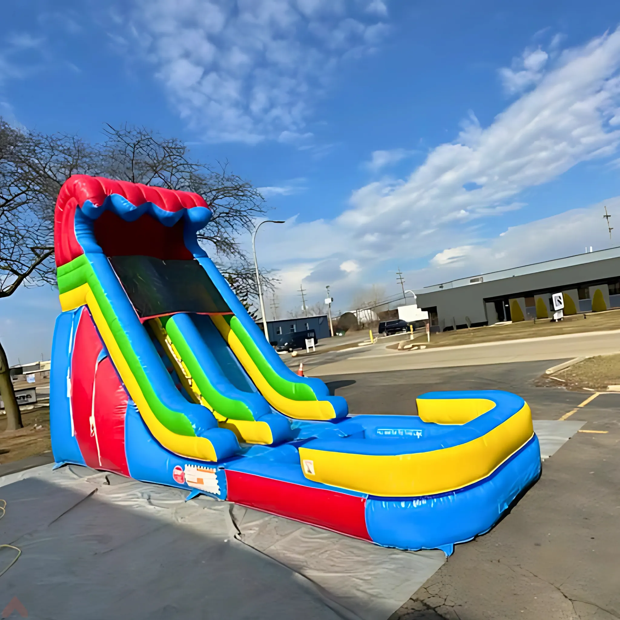 18'Lightweight Rainbow Slide (Detachable Pool)