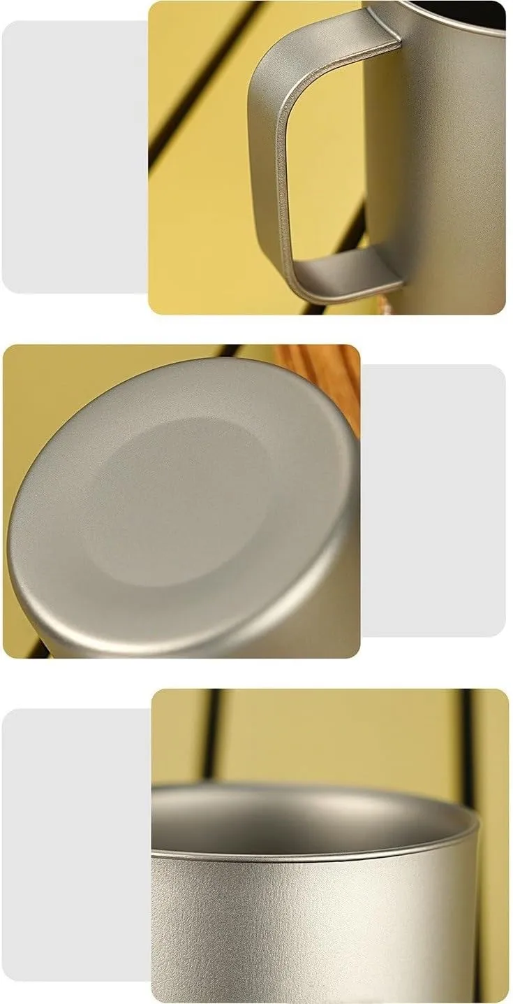 1PC Outdoor Pure Titanium Double Layer Mug 300ml Portable Coffee Cup