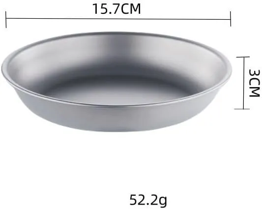 1PC Pure Titanium Plate, Ultra-Light Portable Tableware Suitable for Outdoor Camping Or Home Use(A S)