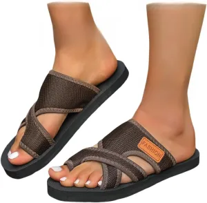 2025 Women's Hollow Mesh Slide Sandals,Comfortable Breathable Mesh Sandals for Women,Orthopedic Summer Flats Beach Slippers