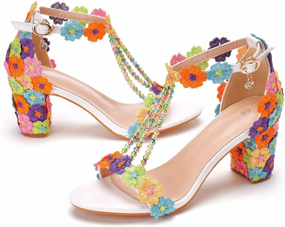 3 Inches Elegant High Heels Women Banquet Sandals Wedding Shoes White Lace Party Dress Pumps C07YLYM