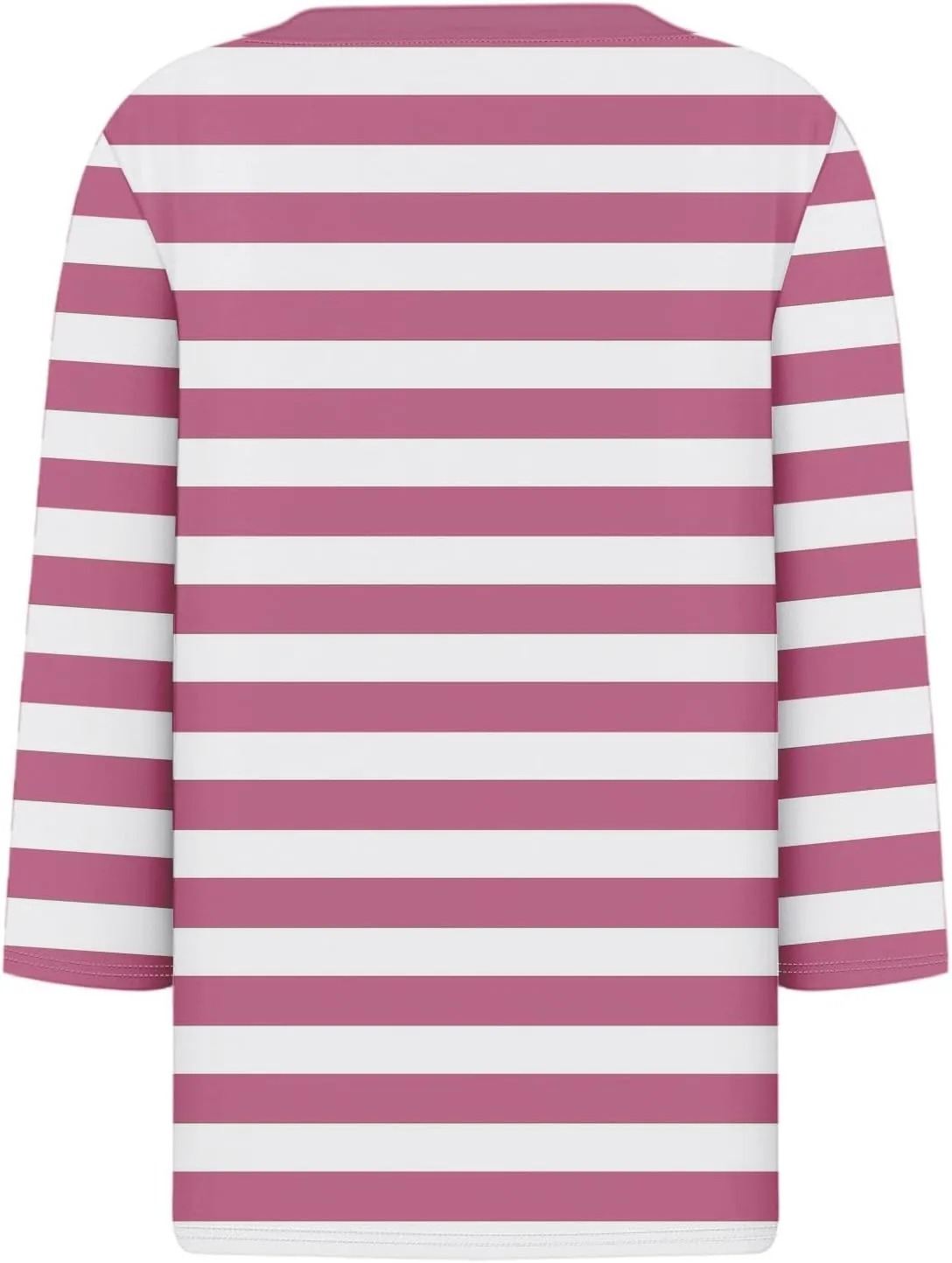 3/4 Length Sleeve Womens Tops Trendy Striped V Neck T Shirts Casual Loose Fit Workout Three Quarter Dressy Blouse