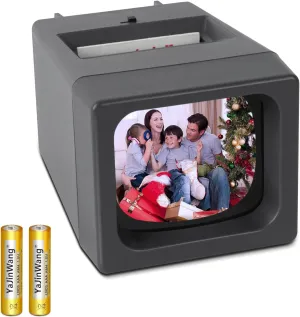 35 mm Film & Slide Viewer, 2X LED Illuminated Viewing Slide Projector for Old Slides and 35mm Film Negatives(2 AAA Batteries Included)