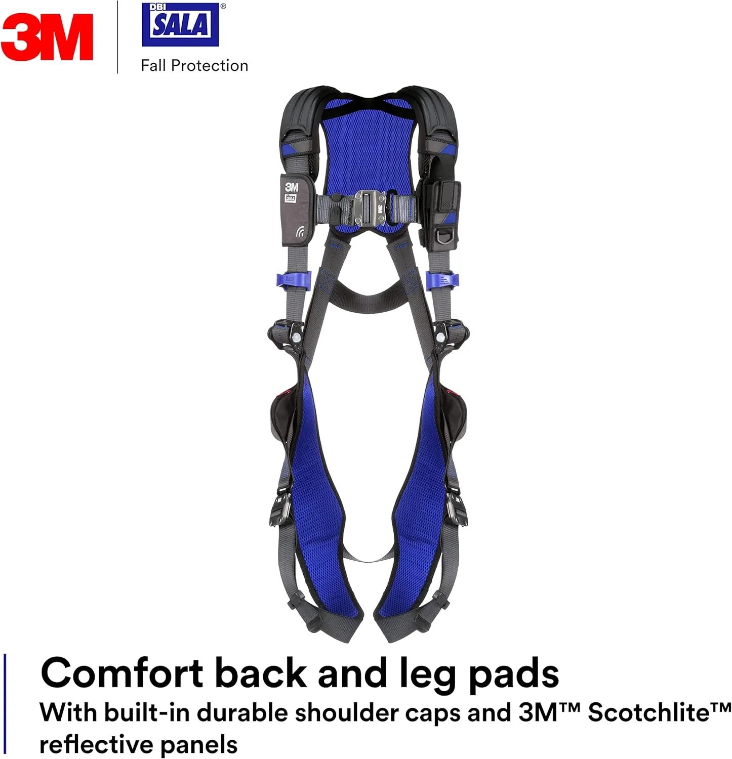 3M 1113001 DBI-SALA ExoFit X300 Comfort Vest Safety Harness Fall Protection, OSHA, ANSI, General Industry, Aluminum Back D-Ring, Auto-Locking Quick Connect Leg and Chest Straps, Small