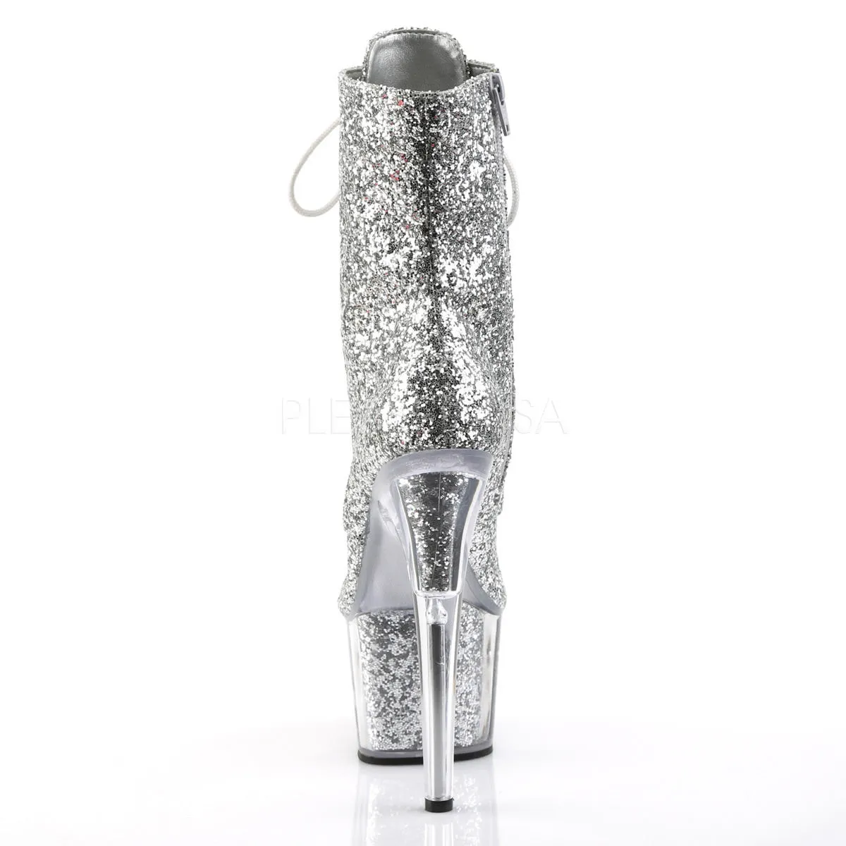 7 Inch Heel ADORE-1020G Silver Glitter