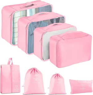 8 Set Packing Cubes for Suitcases, Compression Luggage Organizer for Travel Essentials, Large Mesh Packing Cubes