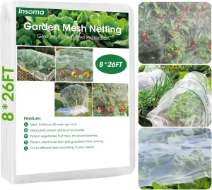 8x26Ft Garden Netting for Raised Bed