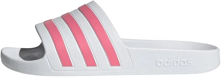 adidas Unisex's Adilette Aqua Slide Sandal, Bianco Ftwbla Tonros Ftwbla, 8 US