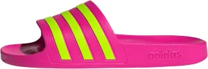 adidas Women's Adilette Aqua Slide Sandal, Shock Pink/Solar Slime/Shock Pink, 10