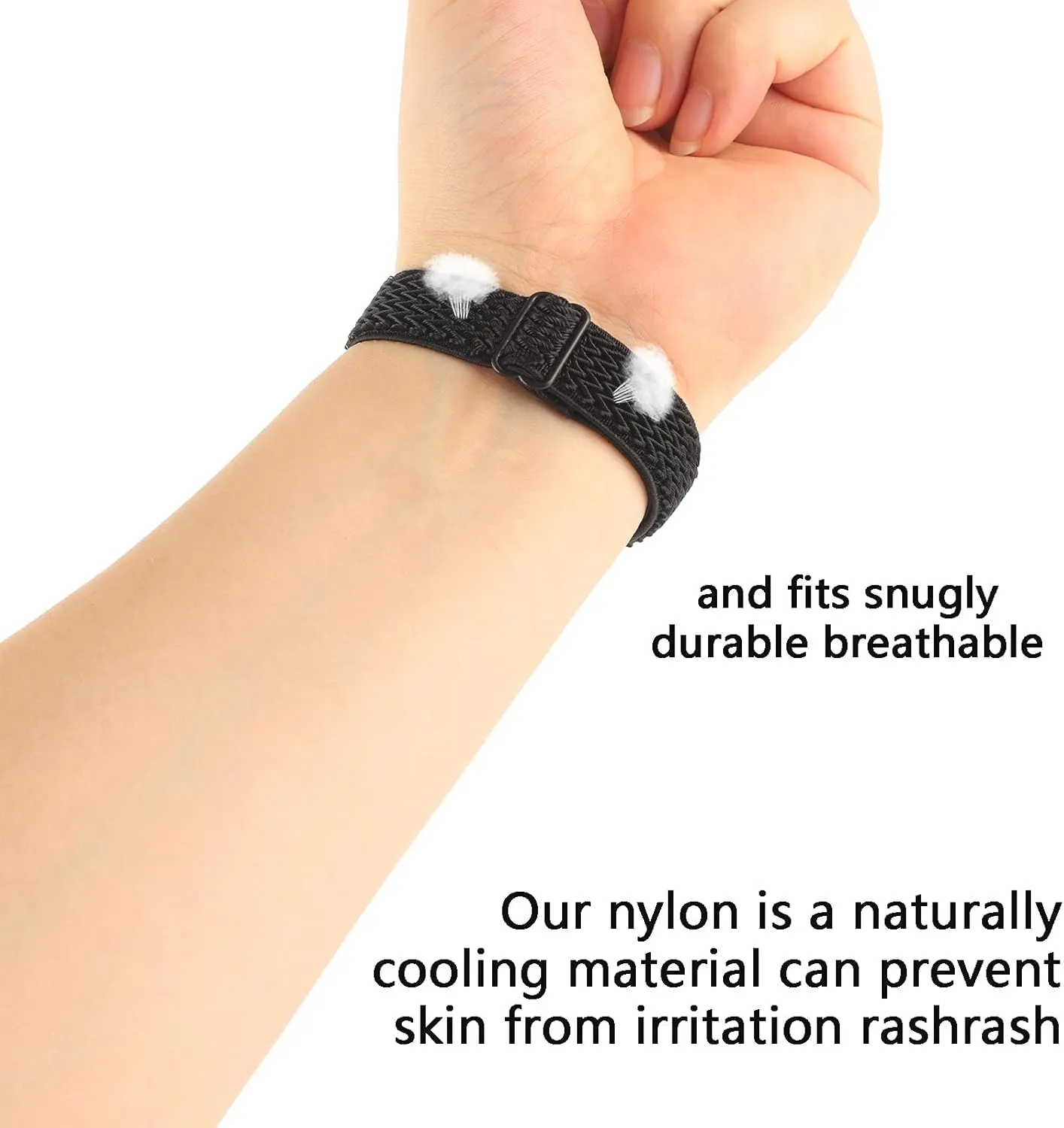 Adjustable Elastic Nylon Bands Compatible with Fitbit Alta and Alta HR Fitness Tracker, 2 Pack Braided Stretchy Wristband Accessory Bracelet Watch Strap Sport Replacement Band for Women Men
