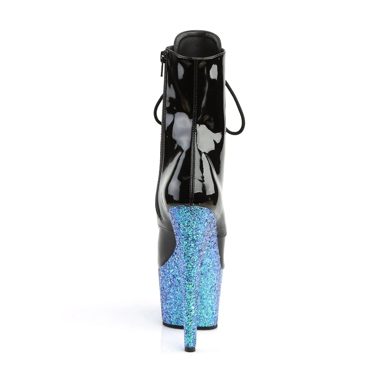 ADORE-1020LG 7" Heel Black Blue Exotic Dancer Ankle Boots