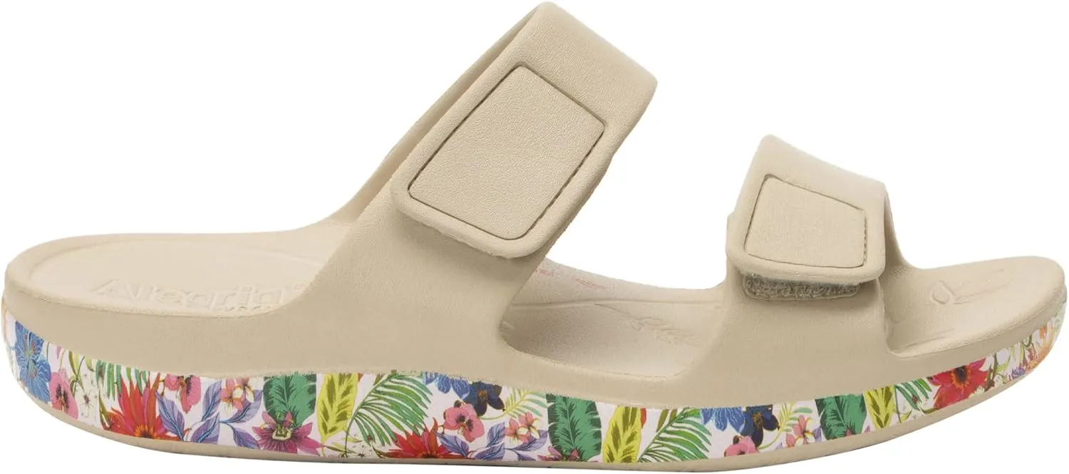 Alegria Women Orbyt Double Strap Lightweight Recovery Slide Sandal With Arch Support