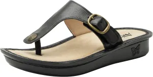 Alegria Women Vella - Timeless Comfort, Arch Support and Travel Style - Casual Flip Flop Slide for Everyday Elegance - Lightweight Leather Thong Sandal