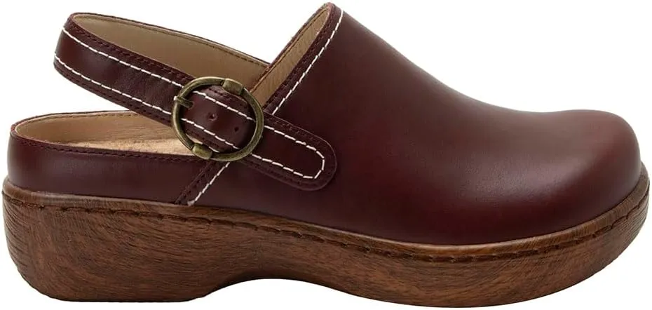 Alegria Women's Olie Slingback Clog Leather Slide