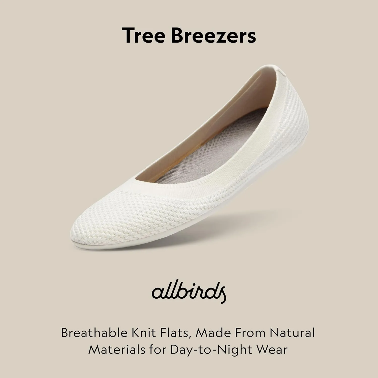 Allbirds Women’s Tree Breezers, Knit Ballet Flats, Slip-On Everyday Round Toe Shoes, Machine Washable Made with Natural Materials