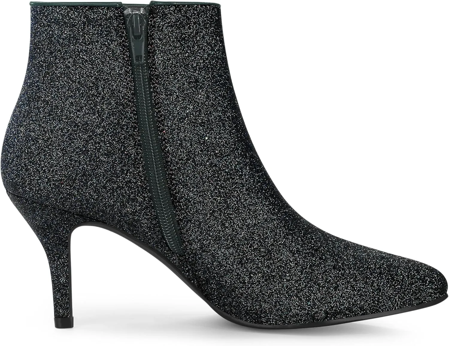 Allegra K Women's Glitter Pointed Toe Stiletto Heel Ankle Boots