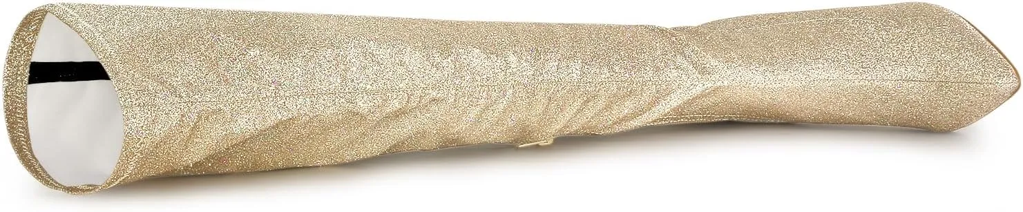 Allegra K Women's Glitter Pointed Toe Stiletto Heel Over the Knee Thigh High Boot