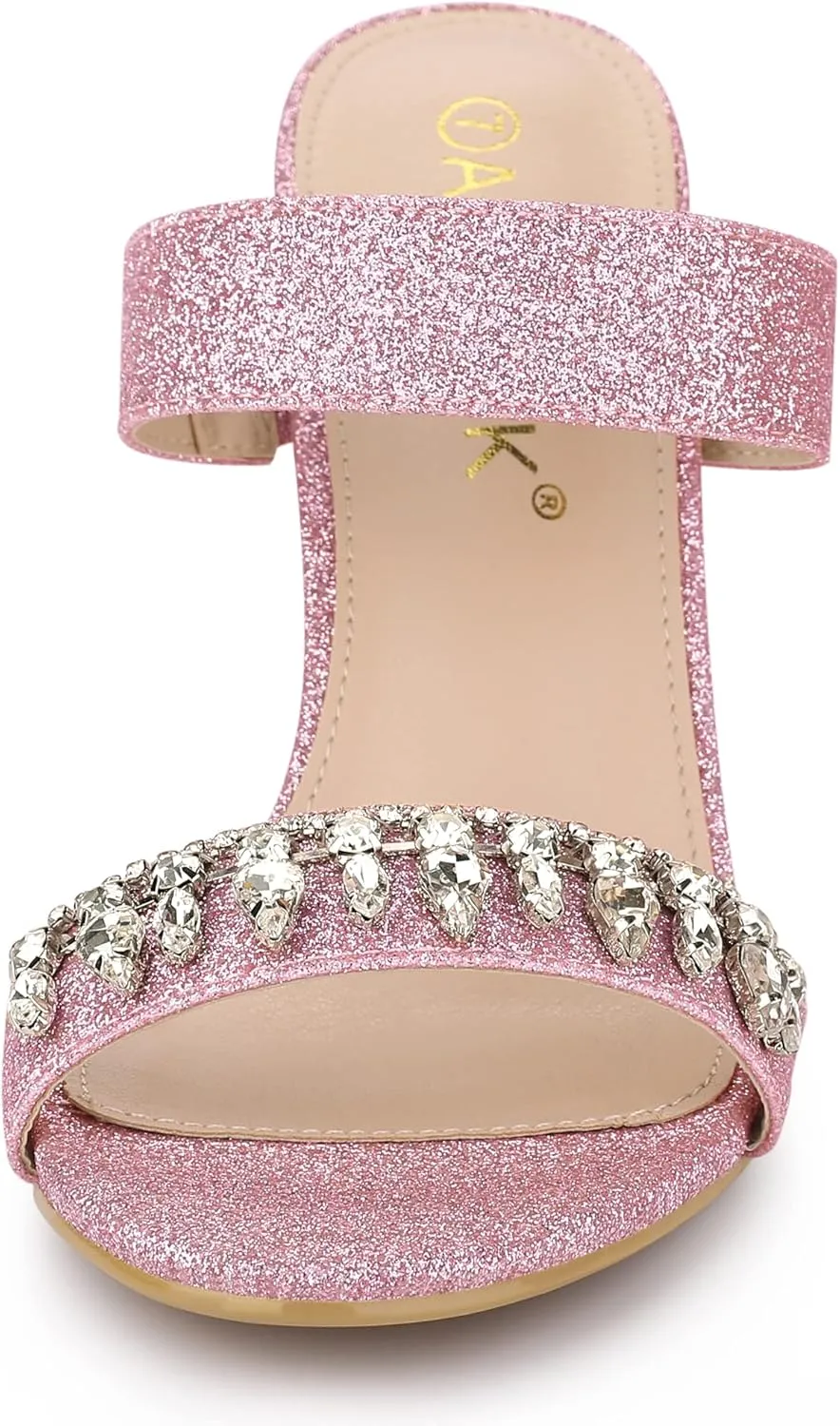 Allegra K Women's Glitter Rhinestone Stiletto Heels Sandals