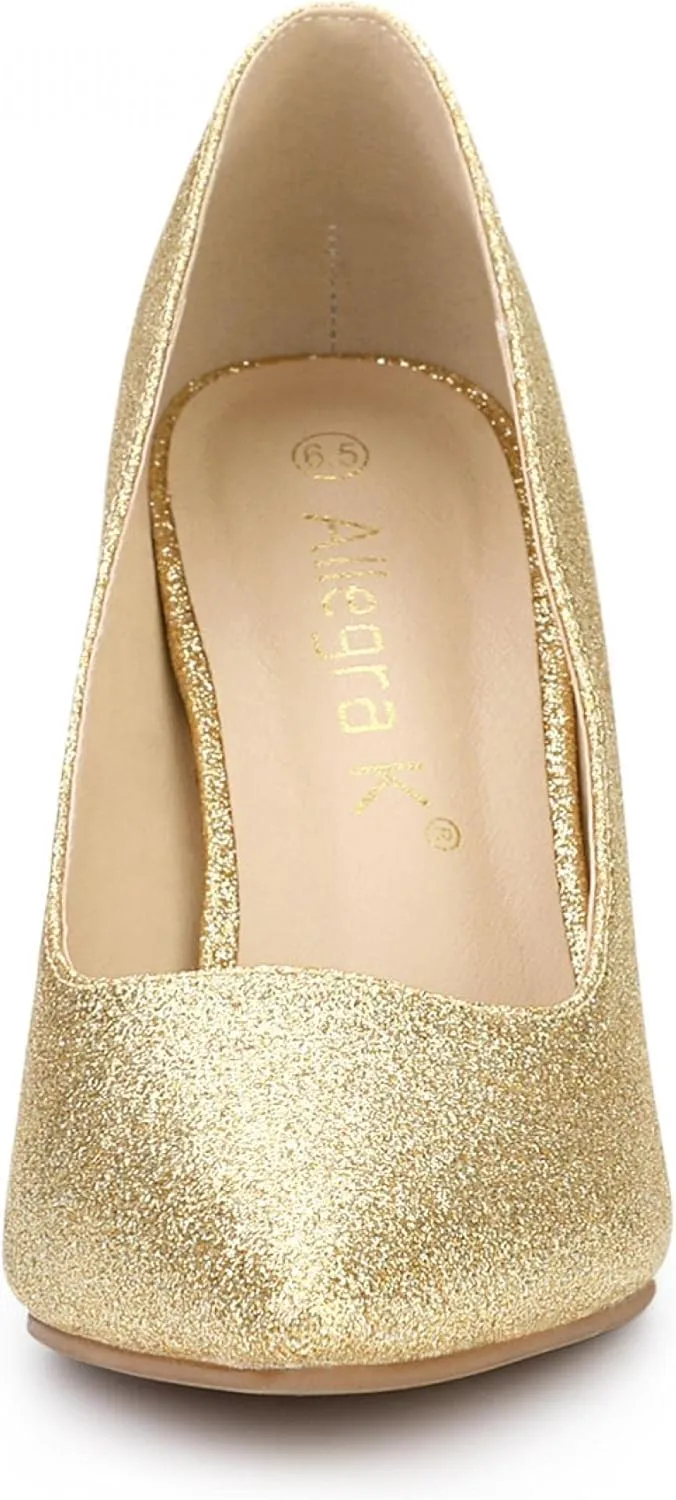 Allegra K Women's Party Glitter Stiletto High Heels Pumps