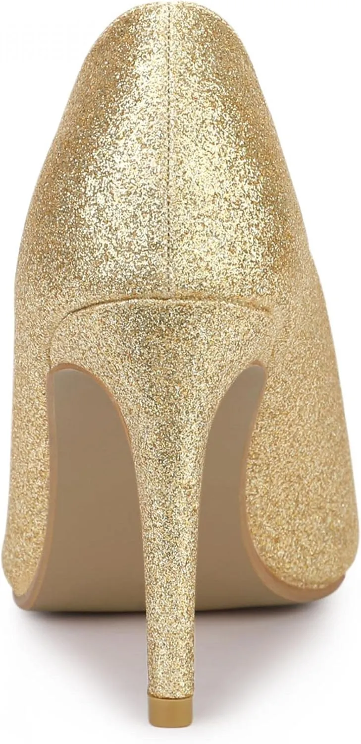 Allegra K Women's Party Glitter Stiletto High Heels Pumps