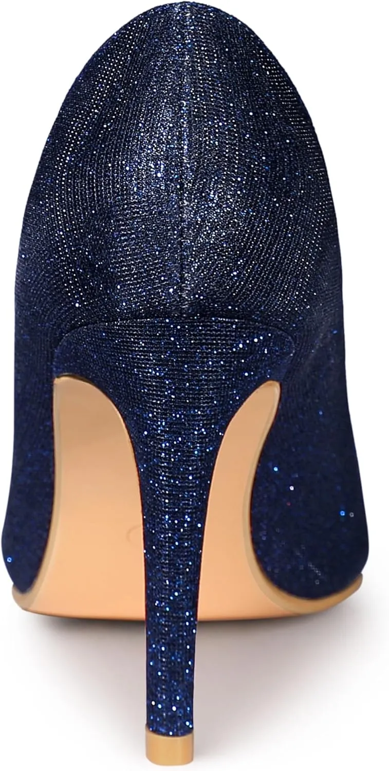 Allegra K Women's Party Glitter Stiletto High Heels Pumps