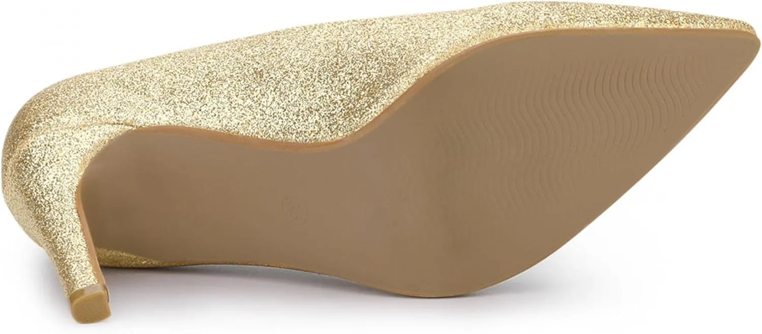 Allegra K Women's Party Glitter Stiletto High Heels Pumps