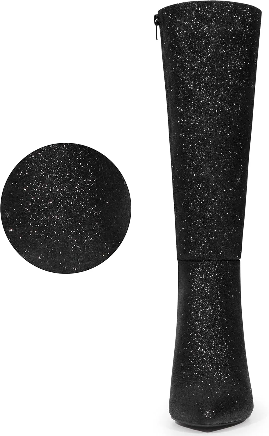 Allegra K Women's Sparkle Glitter Pointy Toe Stiletto Heel Knee High Boots