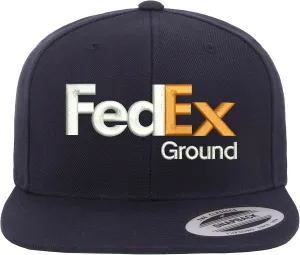 ALLNTRENDS Flat Bill FedEx Ground Hat Embroidered Snapback Adjustable Cap