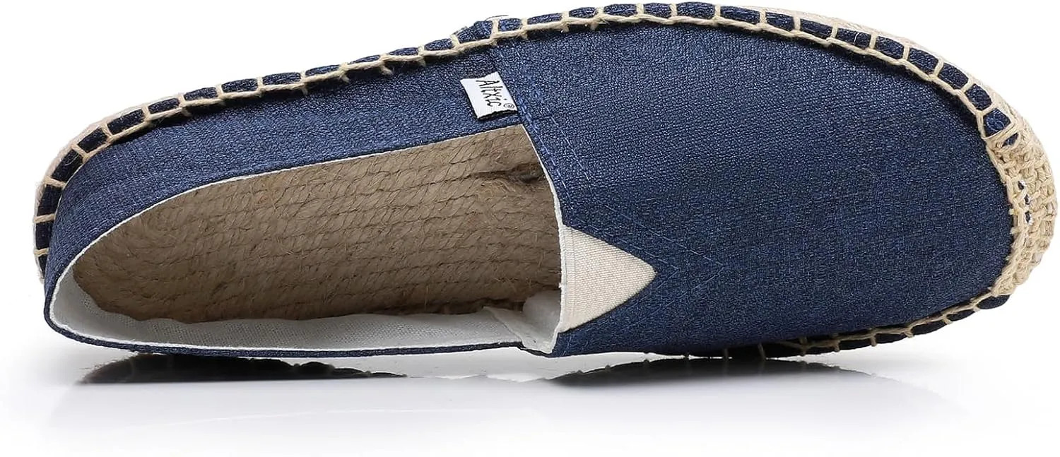 Altxic Men's Closed Toe Comfortable Canvas Slip on Flat Espadrilles