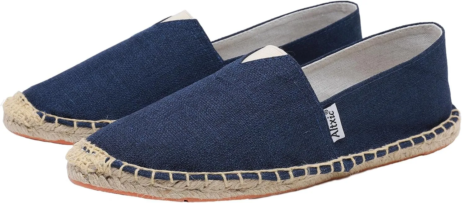 Altxic Men's Closed Toe Comfortable Canvas Slip on Flat Espadrilles