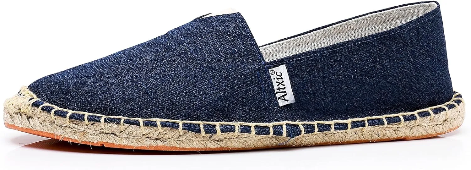 Altxic Men's Closed Toe Comfortable Canvas Slip on Flat Espadrilles