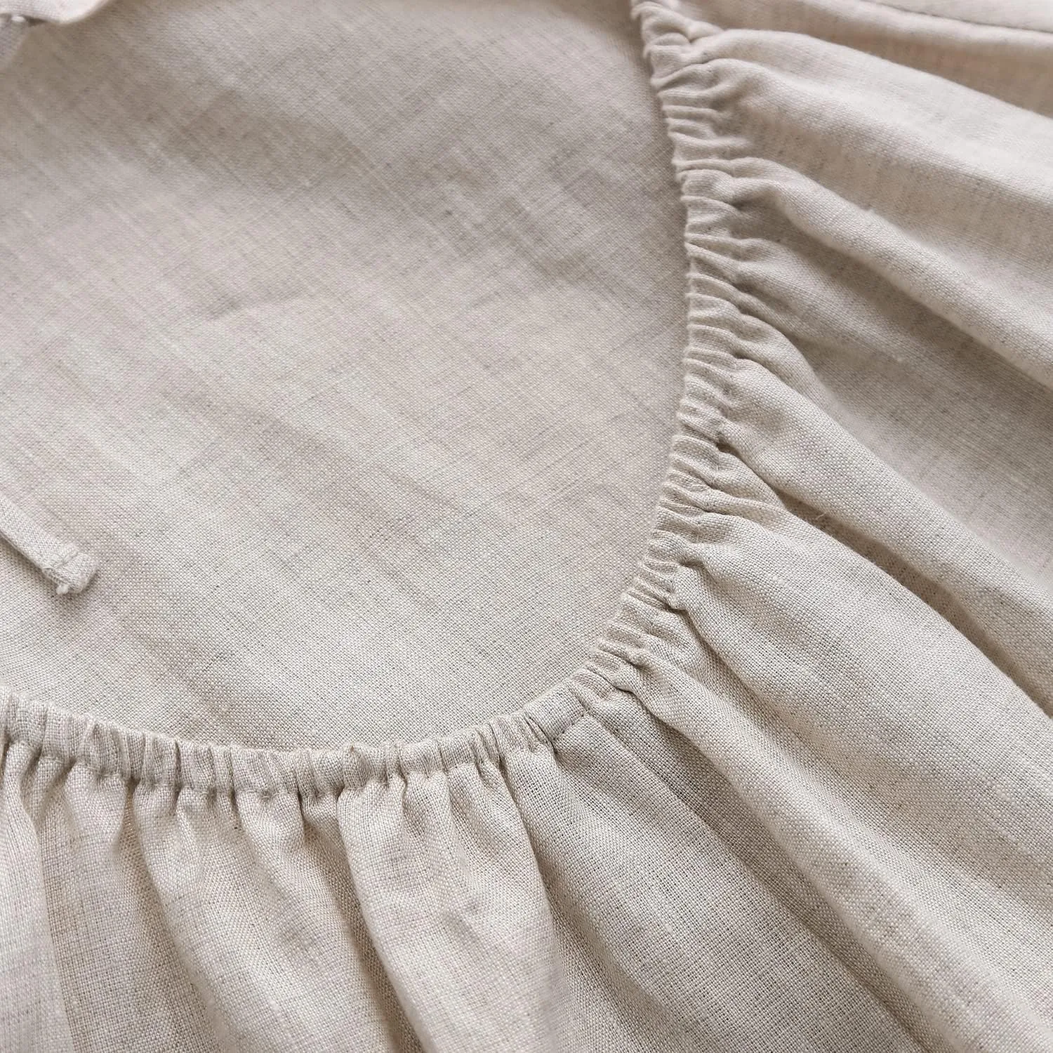 Amazhiyu Womens Pure Linen Summer Tie Back Midi Dresses Ruffle Hem Sundresses