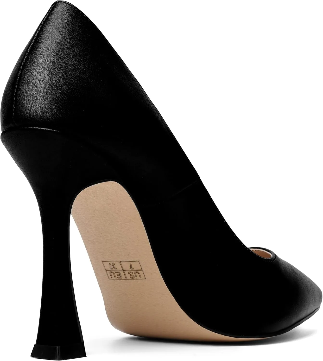 AMBELIGHT Womens Solid Dress Slip On Matte Elegant Pointed Toe Stiletto High Heel Pumps Shoes 4 Inch