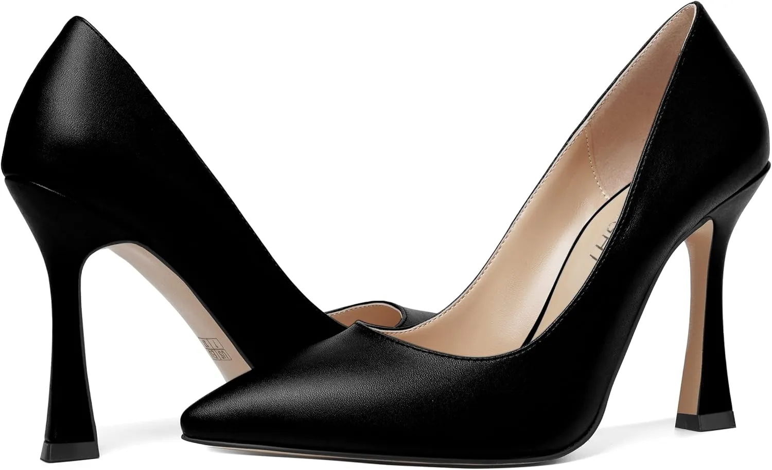 AMBELIGHT Womens Solid Dress Slip On Matte Elegant Pointed Toe Stiletto High Heel Pumps Shoes 4 Inch