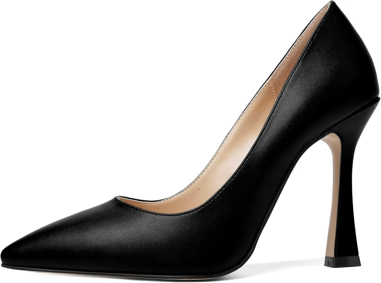 AMBELIGHT Womens Solid Dress Slip On Matte Elegant Pointed Toe Stiletto High Heel Pumps Shoes 4 Inch