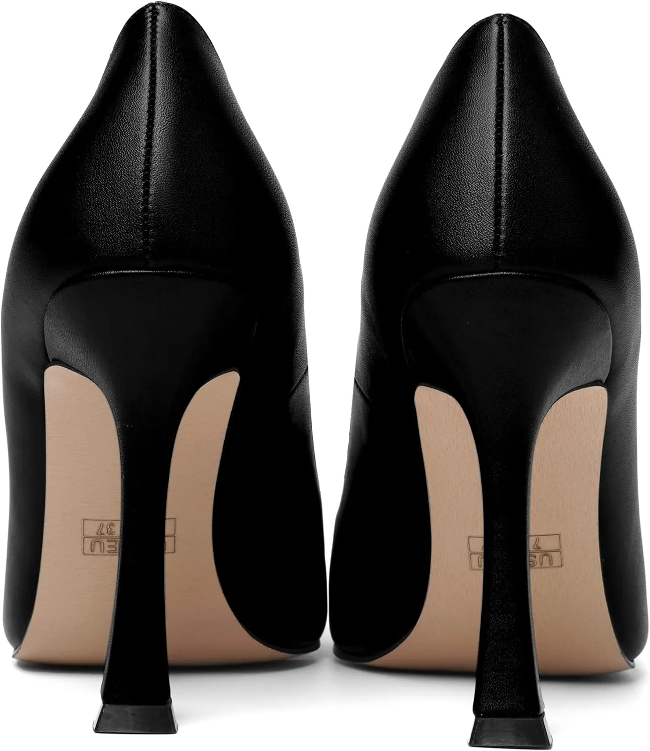 AMBELIGHT Womens Solid Dress Slip On Matte Elegant Pointed Toe Stiletto High Heel Pumps Shoes 4 Inch