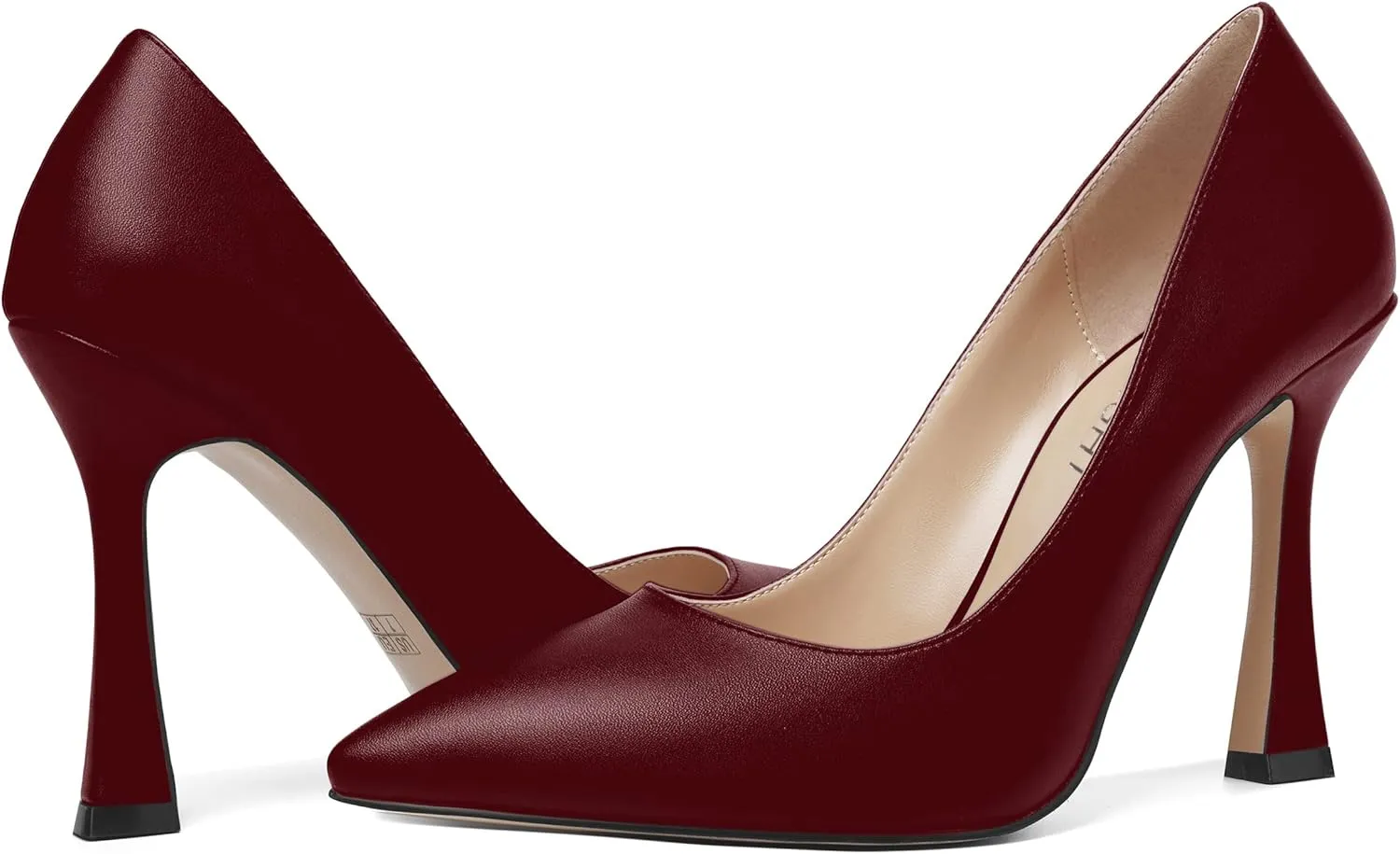 AMBELIGHT Womens Solid Dress Slip On Matte Elegant Pointed Toe Stiletto High Heel Pumps Shoes 4 Inch