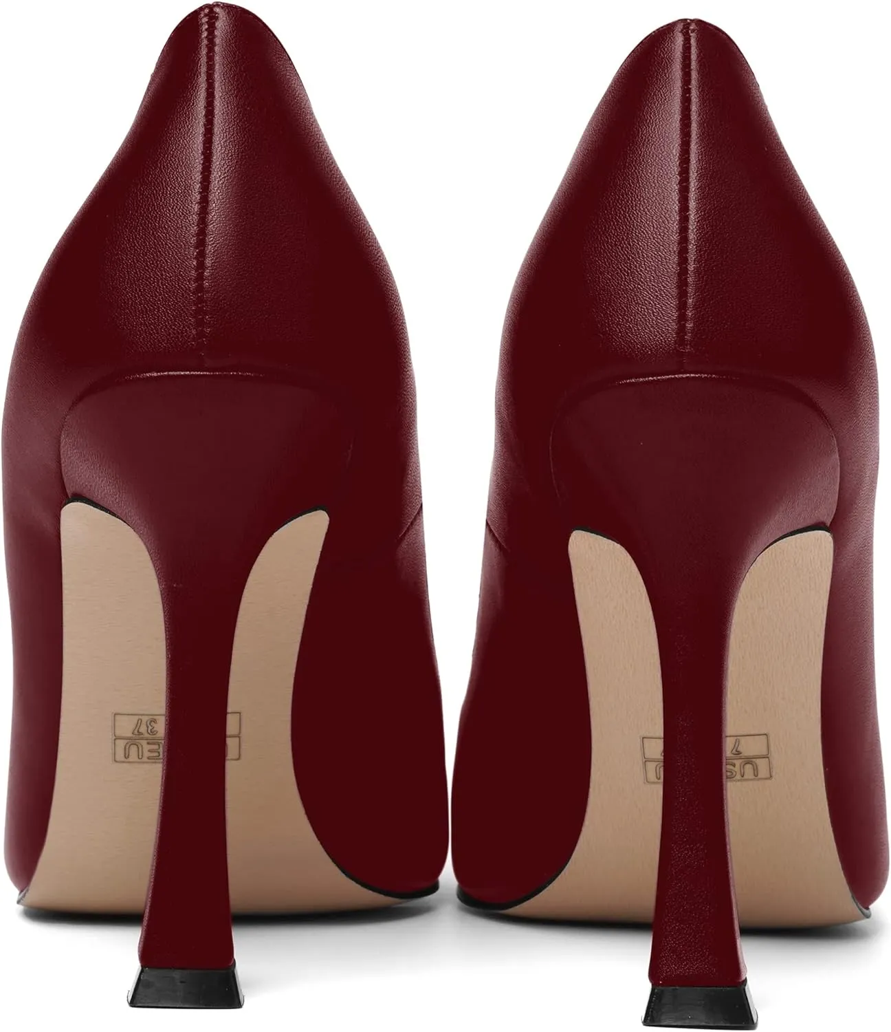 AMBELIGHT Womens Solid Dress Slip On Matte Elegant Pointed Toe Stiletto High Heel Pumps Shoes 4 Inch