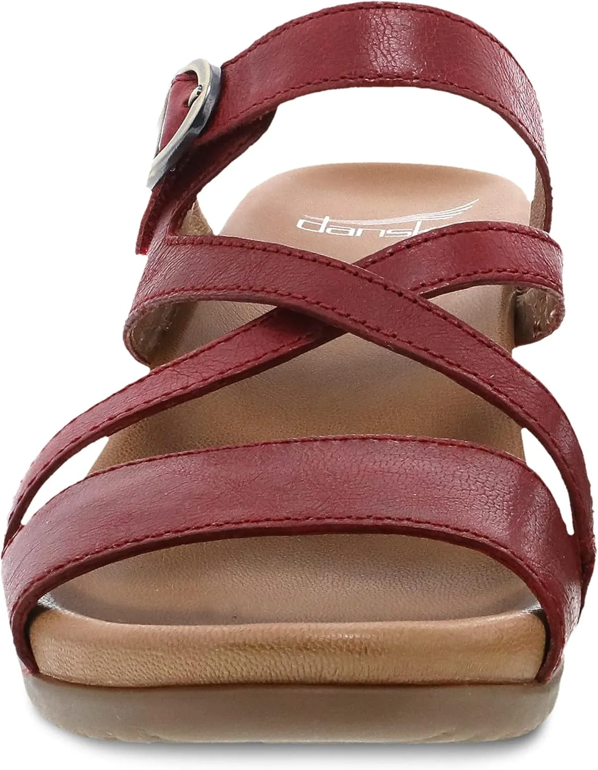 Ana Wedge Sandal for Women – Cushioned, Contoured Footbed for All-Day Comfort and Support – Adjustable Hook & Loop Strap with Buckle Detail – Lightweight Rubber Outsole