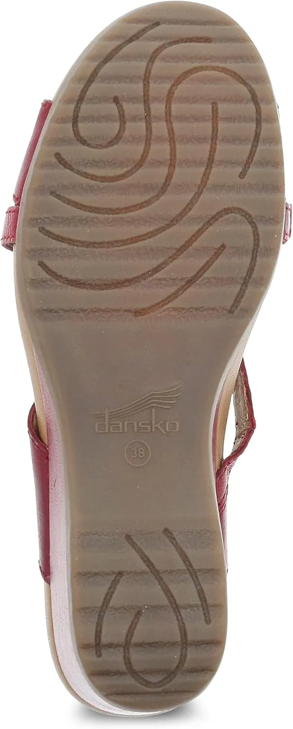 Ana Wedge Sandal for Women – Cushioned, Contoured Footbed for All-Day Comfort and Support – Adjustable Hook & Loop Strap with Buckle Detail – Lightweight Rubber Outsole