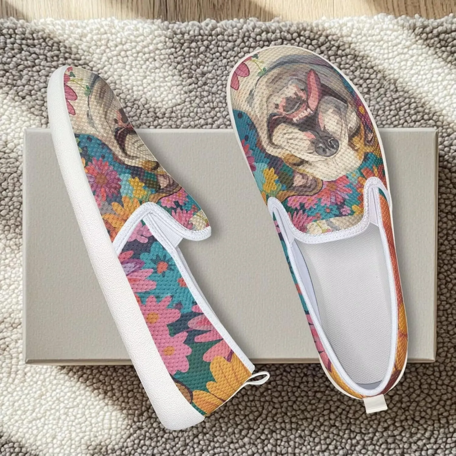 Animal Print Running Shoes | Flats for Women | Tennis Shoes | Slip Resistant Work Shoes