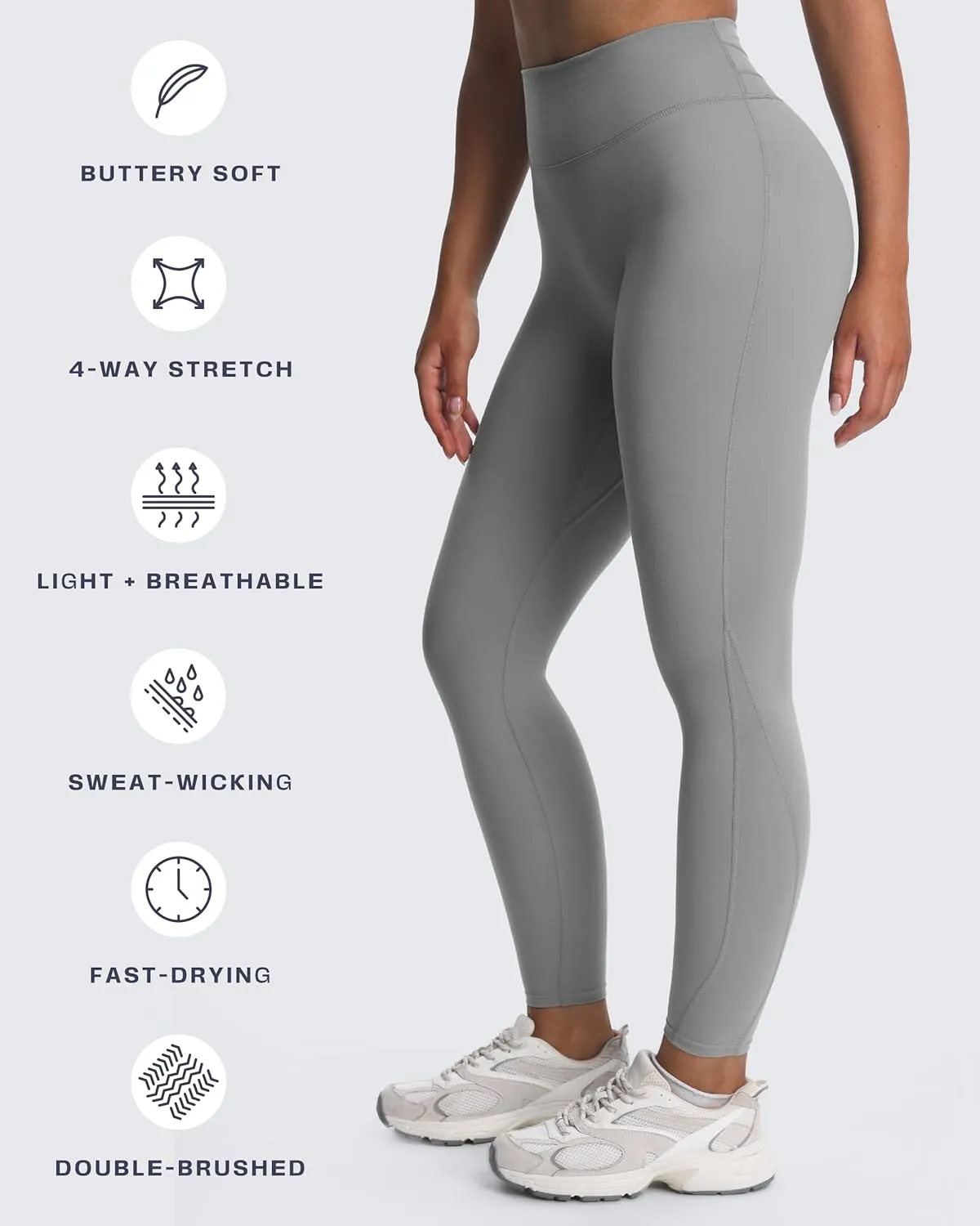 Aoxjox High Waisted Workout Leggings for Women Trinity Yoga Pants 26.5"