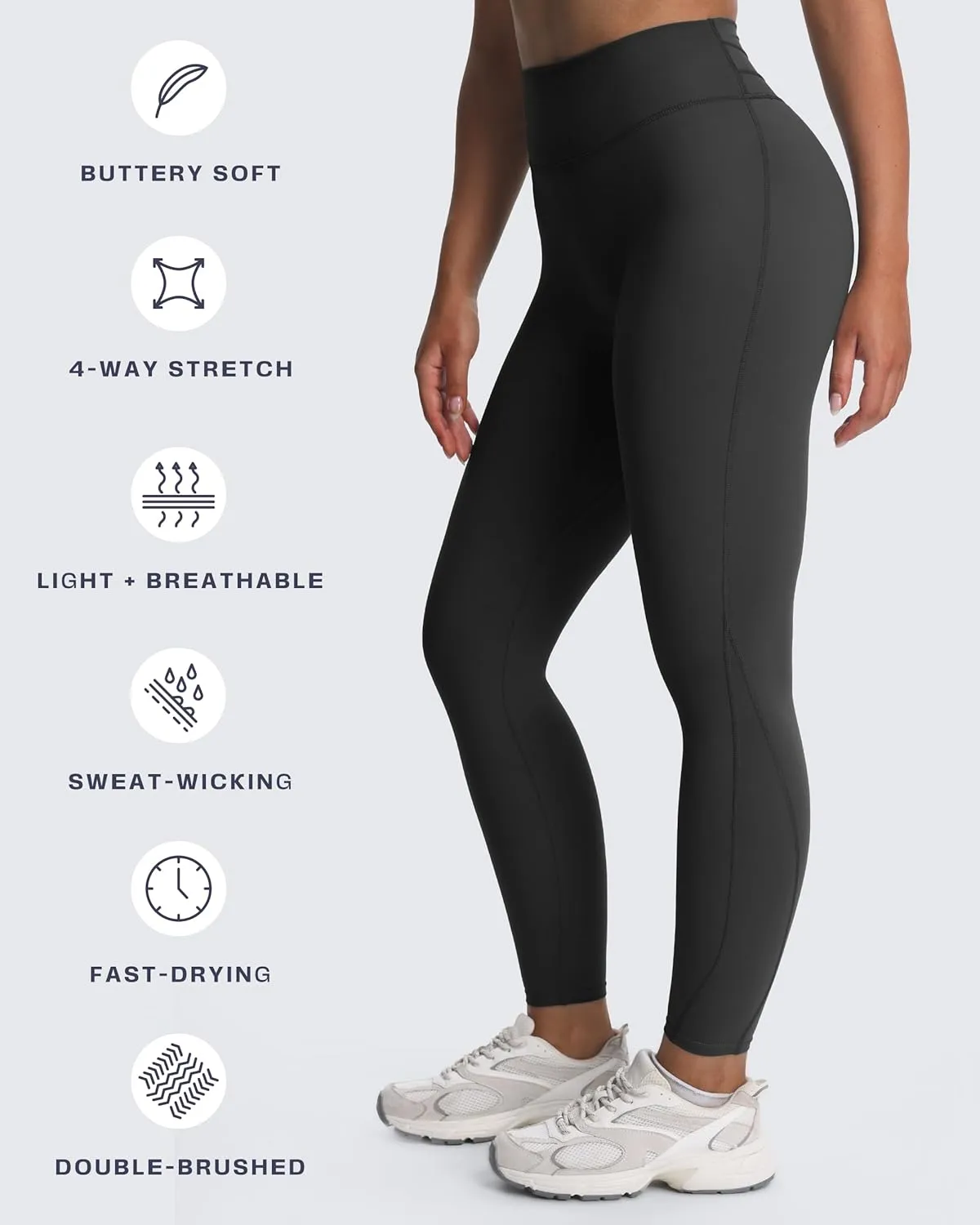 Aoxjox High Waisted Workout Leggings for Women Trinity Yoga Pants 26.5"