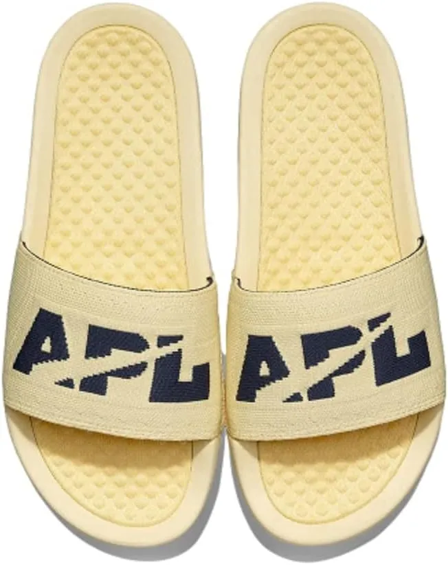 APL: Athletic Propulsion Labs Women's Big Logo Techloom Slide, Lemon Zest/Midnight, 7