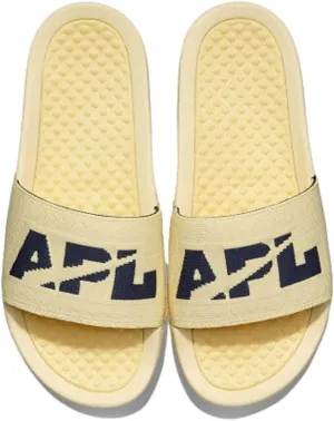 APL: Athletic Propulsion Labs Women's Big Logo Techloom Slide, Lemon Zest/Midnight, 7