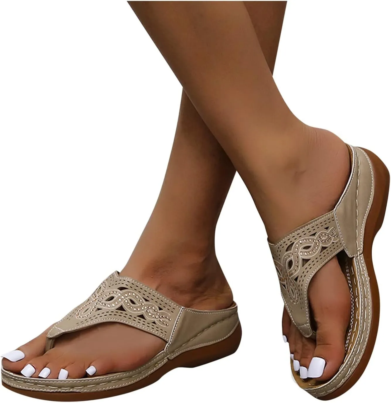 Arch Support Orthopedic Sandals for Women Comfortable Walking Shoes Lightweight Adjustable Straps Summer Beach Casual Outdoor Recovery Slides